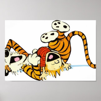 Affiche Cute Hobbes Rire sur les tee-shirts Artwork au sol