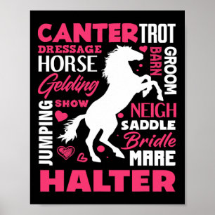 Affiche Cute Horse Amoureux Fille Amusante Horseback équit