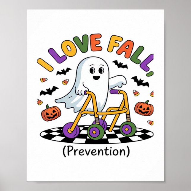 Affiche Cute I Love Fall Prevention Physique Thérapie Fant (Devant)