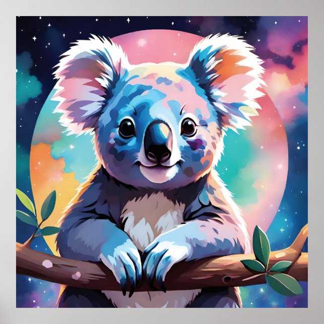 Affiche Cute illustration of a koala (Devant)