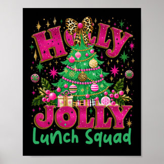 Affiche Cute Jolly Lunch Squad Funny Lunch Lady Christmas 