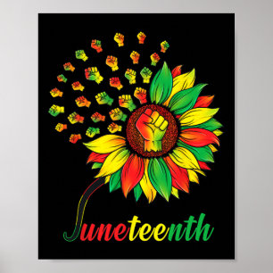 Affiche Cute Junetten Fist Tournesol Noir Afrique Amérique