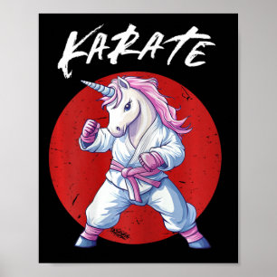 Affiche Cute Karate Kid Unicorn Femmes Combattants