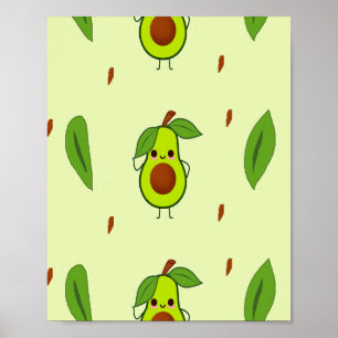 Affiche Cute kawaii avocado