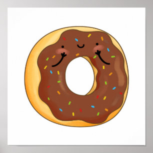 Affiche Cute Kawaii Chocoloate Donut