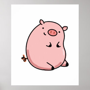 Affiche Cute Kawaii Cochon