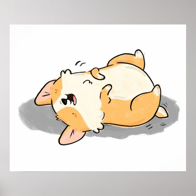 Affiche Cute Kawaii Corgi Chien (Devant)