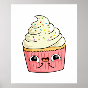 Affiche Cute Kawaii Cupcake