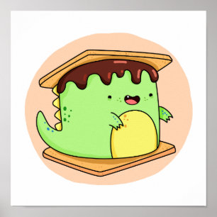 Affiche Cute Kawaii Dino-smore