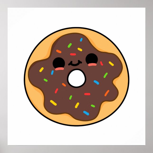 Affiche Cute Kawaii Donut (Devant)