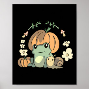 Affiche Cute Kawaii Fall Cottagecore Grenouille esthétique