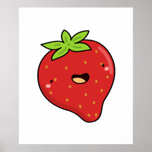 Affiche Cute Kawaii fraise