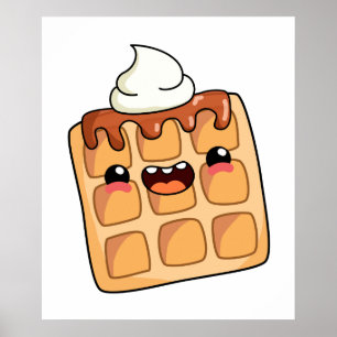 Affiche Cute Kawaii gaufre