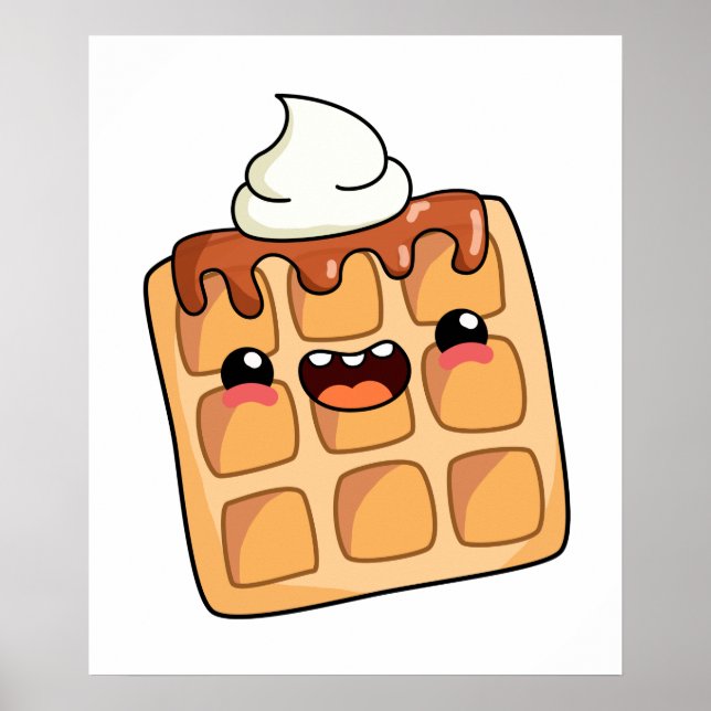 Affiche Cute Kawaii gaufre (Devant)