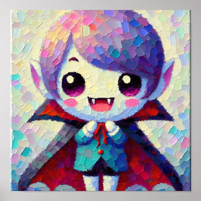 Affiche Cute Kawaii Halloween Vampire (Devant)