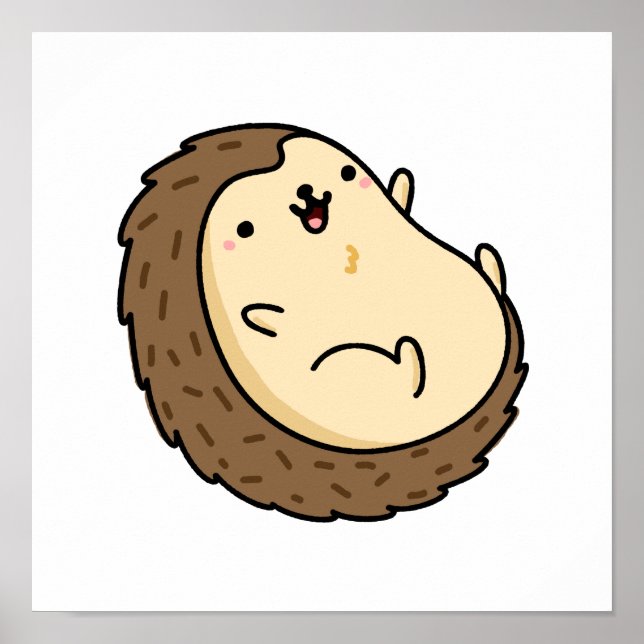 Affiche Cute Kawaii Hedgehog (Devant)
