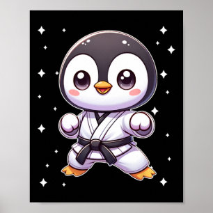Affiche Cute Kawaii Karate Penguin Martial Arts 1