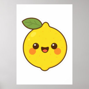 Affiche Cute Kawaii Lemon