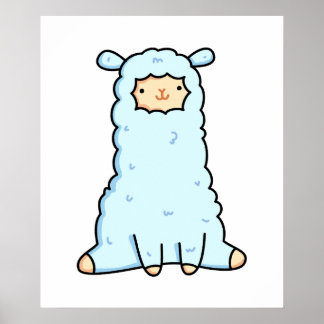 Affiche Cute Kawaii Llama