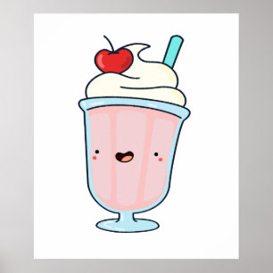 Affiche Cute Kawaii Milkshake