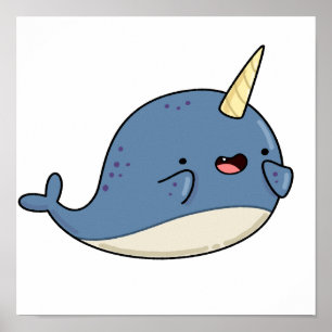 Affiche Cute Kawaii Narwhal