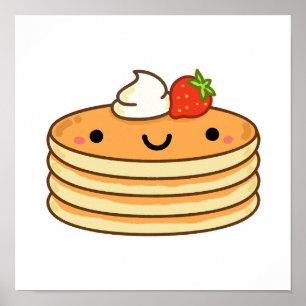 Affiche Cute Kawaii Pancakes