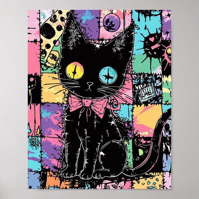 Affiche Cute Kawaii Pastel Goth Patchwork Gothique Déplais (Devant)
