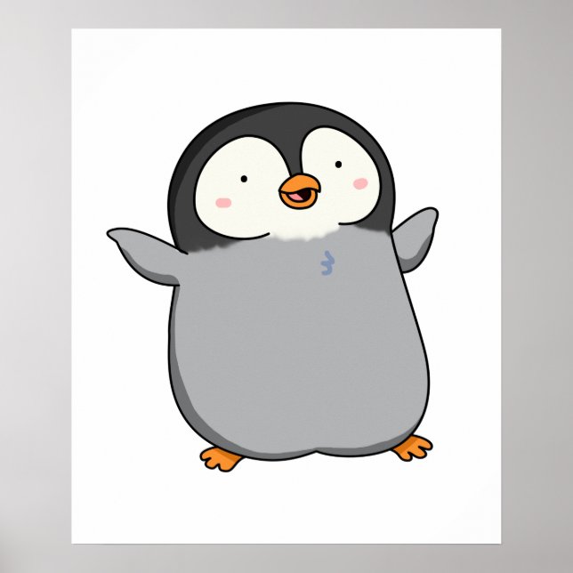 Affiche Cute Kawaii Penguin (Devant)