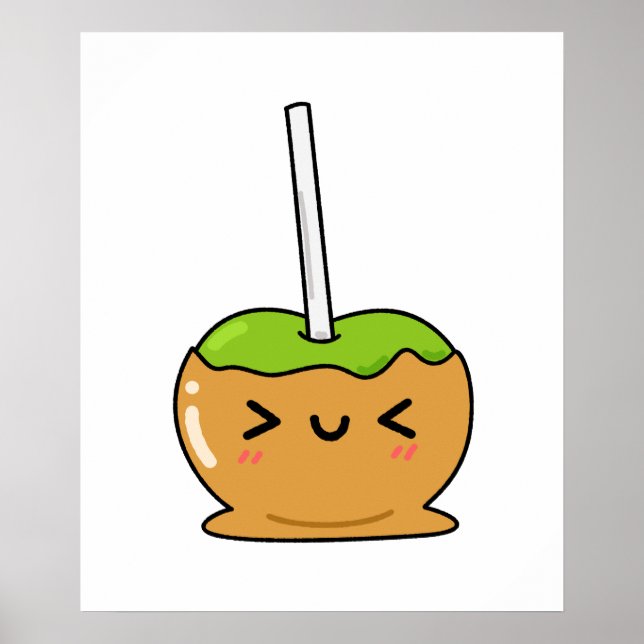 Affiche Cute Kawaii Pomme à bonbons (Devant)