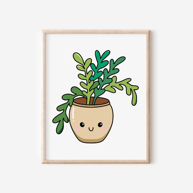 Affiche Cute Kawaii Pot Plante Art (Créateur téléchargé)