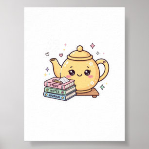 Affiche Cute Kawaii Théière Carnet de Notes Autocollant