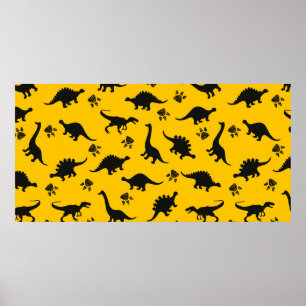 Affiche Cute kids dinosaures pattern 