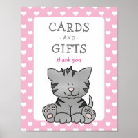 Cute Kitten et Baby shower Cartes et Cadeaux de co