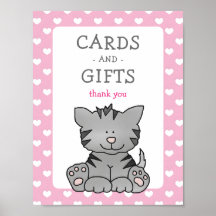 Cute Kitten et Baby shower Cartes et Cadeaux de co