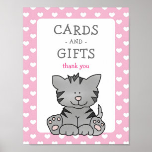 Affiche Cute Kitten et Baby shower Cartes et Cadeaux de co