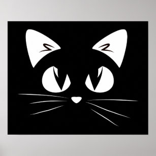 Affiche Cute Kitten Noir Blanc Funny Kitty Chat