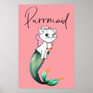 Affiche Cute Kitten Purrmaid - Fun Mermaid Design de chat