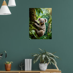 Affiche Cute Koala Ours sur un arbre