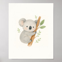 Cute Koala Wall Art - Aquarelle Baby Koala