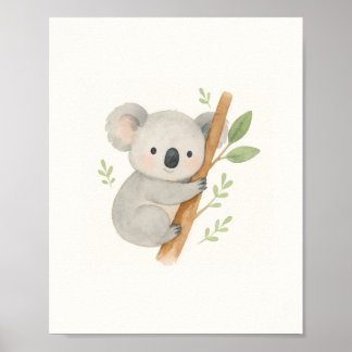 Affiche Cute Koala Wall Art - Aquarelle Baby Koala
