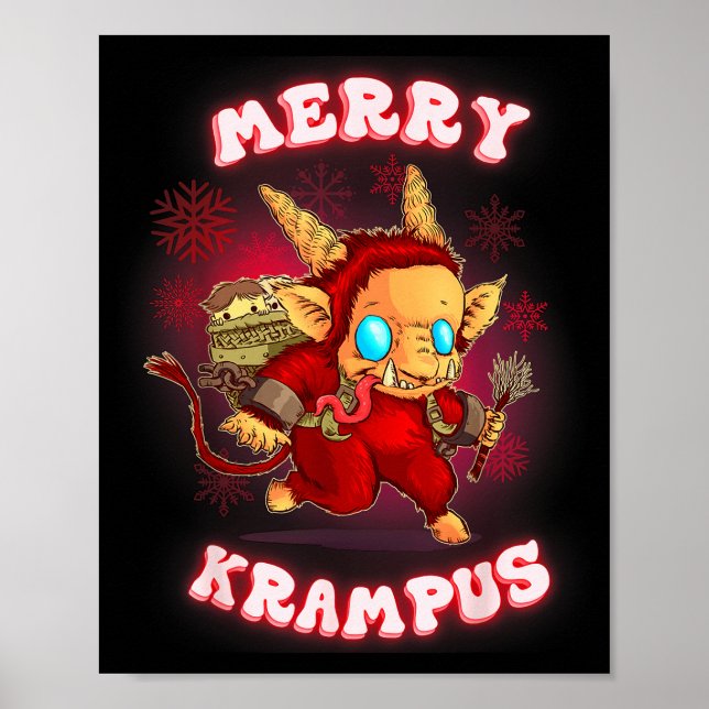 Affiche Cute Krampus Pajamas Kids Mens Womens Christmas  (Devant)