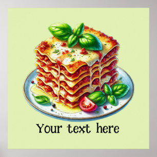 Affiche Cute lasagna Cute entreprise italienne