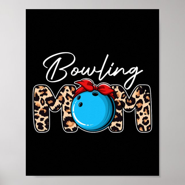 Affiche Cute Leopard Bowling Maman Maman Mama Sport Mère d (Devant)