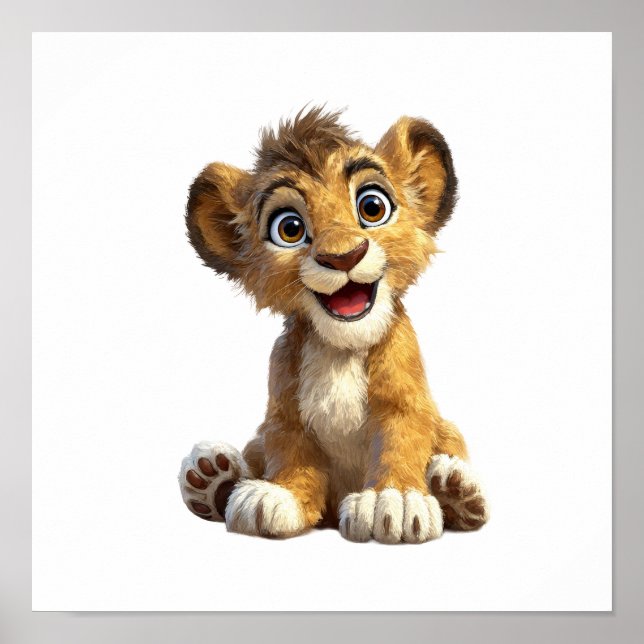 Affiche Cute Lion Cub (Devant)