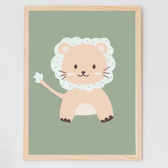 Affiche Cute Lion Safari Enfants Nursery Wall Art (Créateur téléchargé)