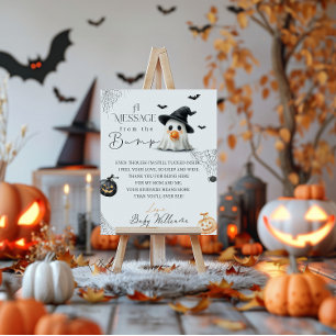 Affiche Cute Little Boo Baby shower Halloween