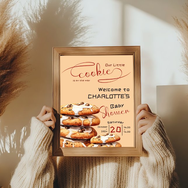 Affiche Cute Little Cookie Baby Shower Welcome (Créateur téléchargé)