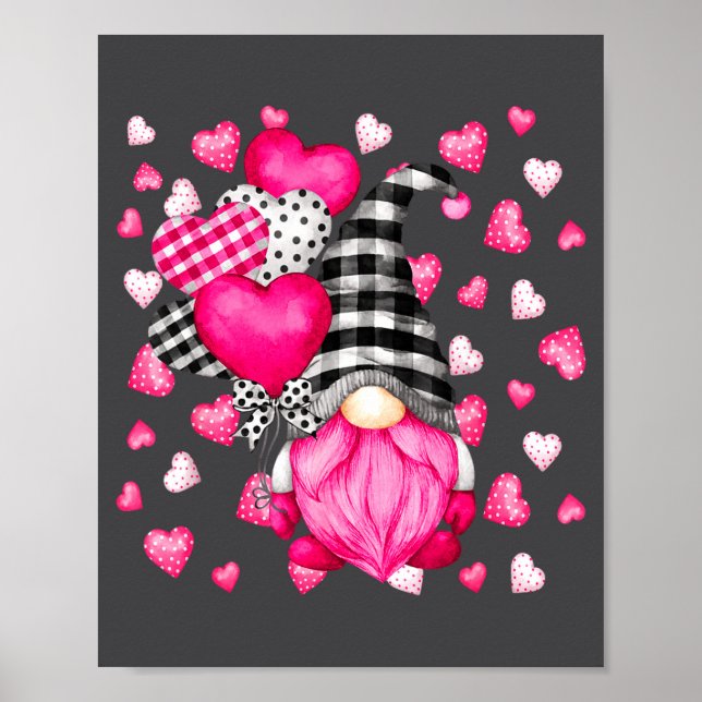 Affiche Cute Love Heart Pattern For Her Nk Valentines Gnom (Devant)