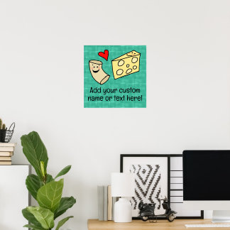 Affiche Cute Mac aime Fromage Personnalisé Nom d'enfant Po