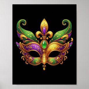 Affiche Cute Mardi Gras Mask Fun 2025 Mardi Gras Party Enf